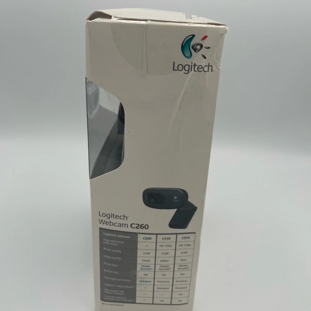 Logitech C260 Webcam - Black and White Design
